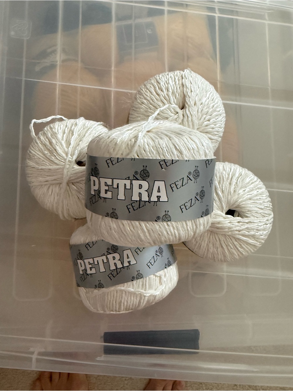Yarn, PETRA White Yarn - 5 Skeins